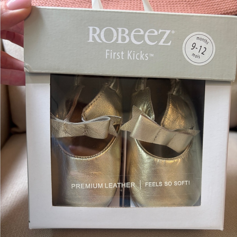 Robeez First Kicks Gold Shoes